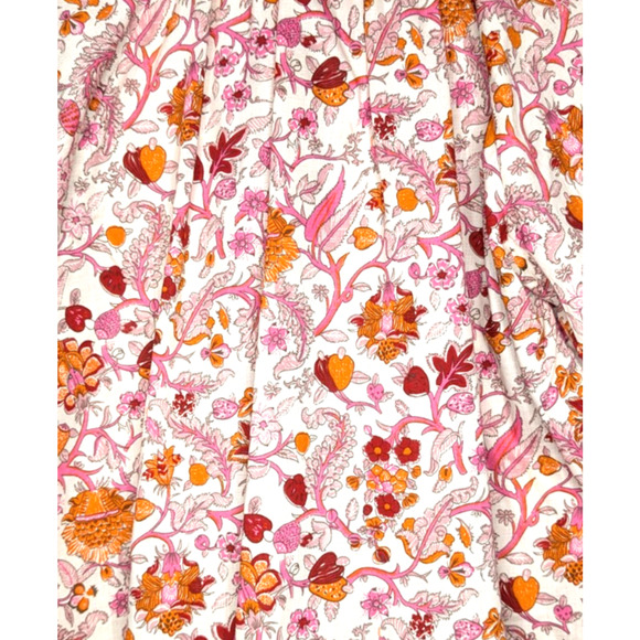 Knox Rose Boho Cottage Prairie Peasant Strawberry Floral Print Puff Sleeve Top L - Picture 4 of 10